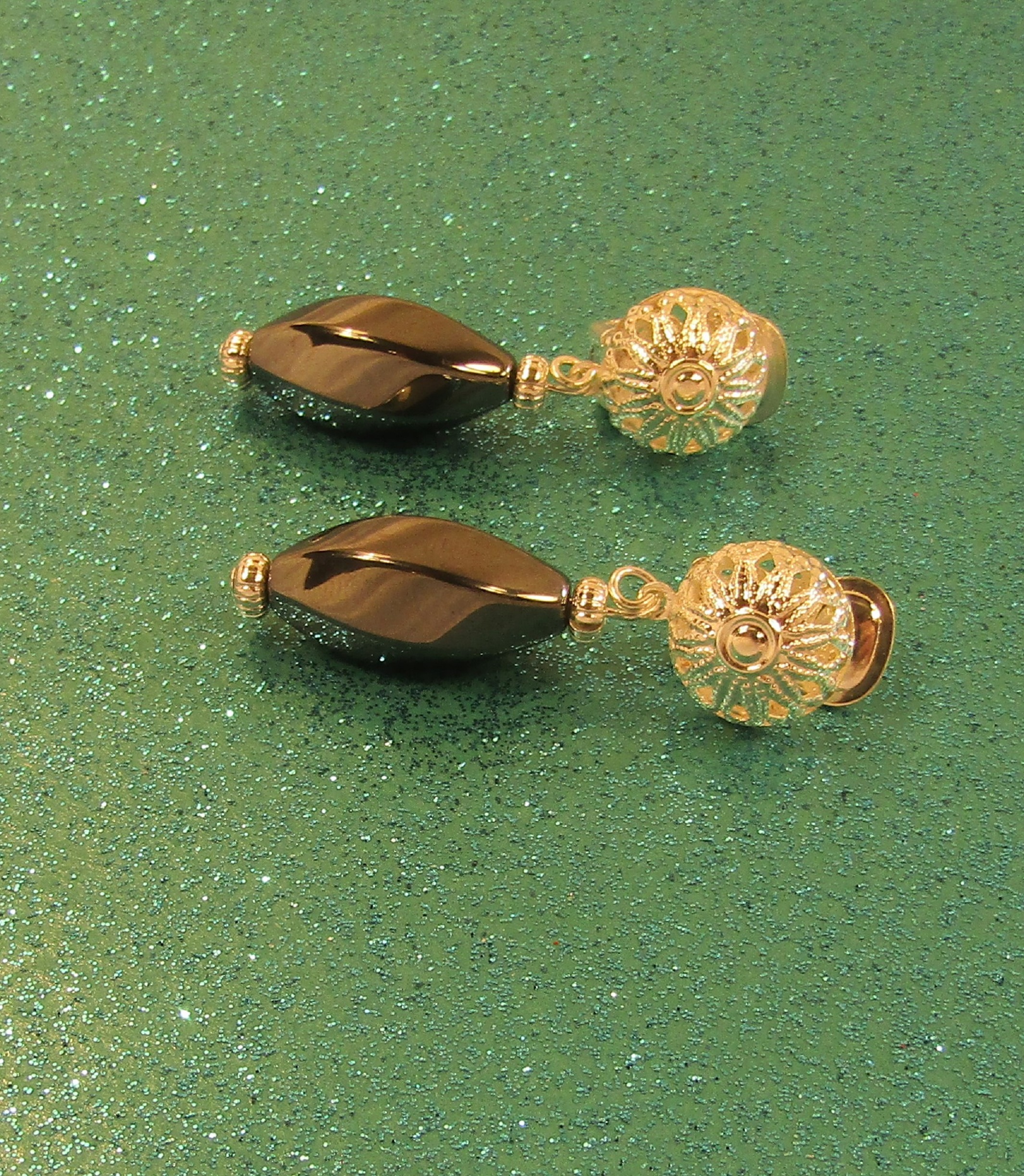 Twisted Hemalyke Silver filigree clip on earrings