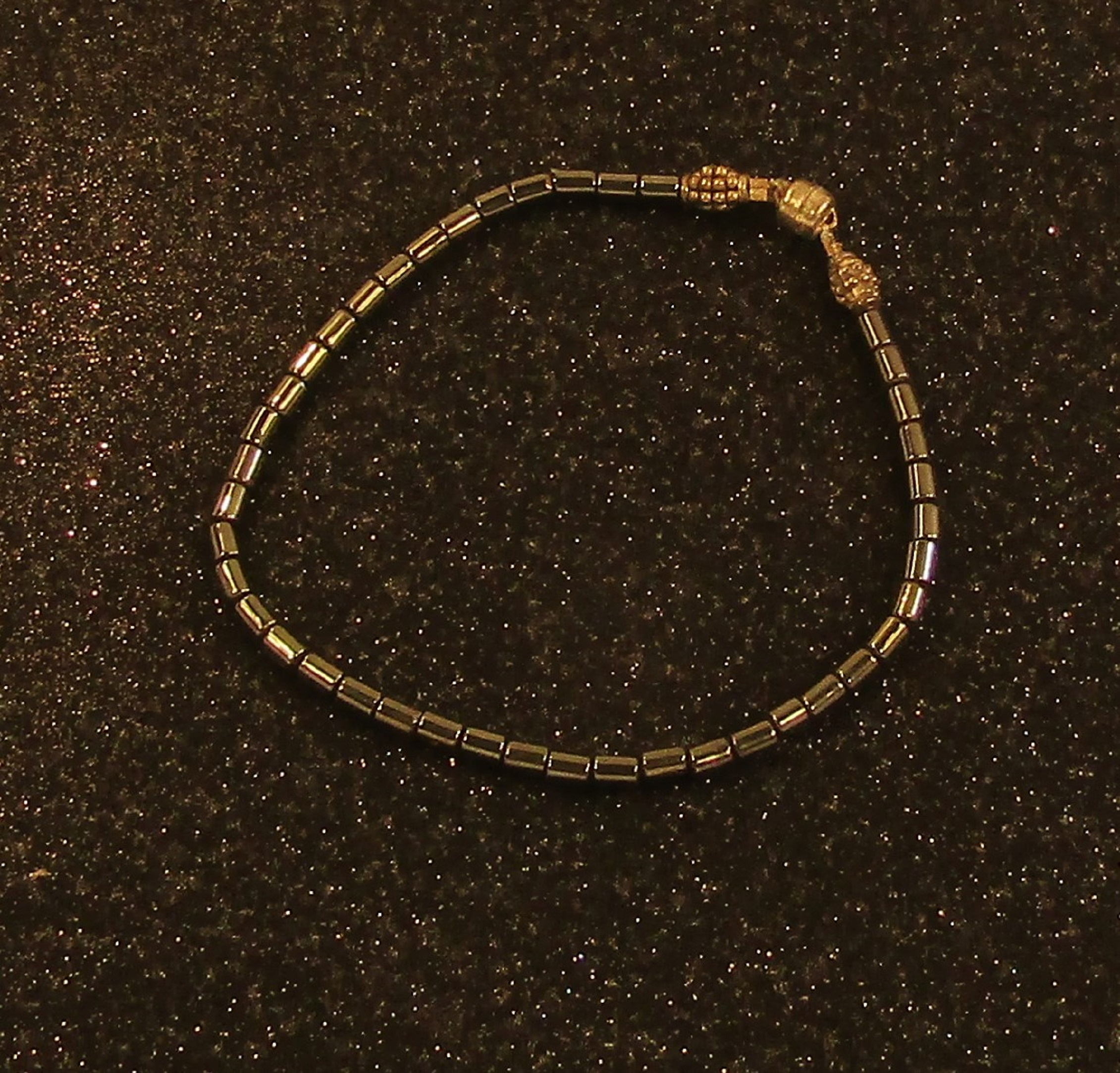 Black Hemalyke and silver beads Bracelet