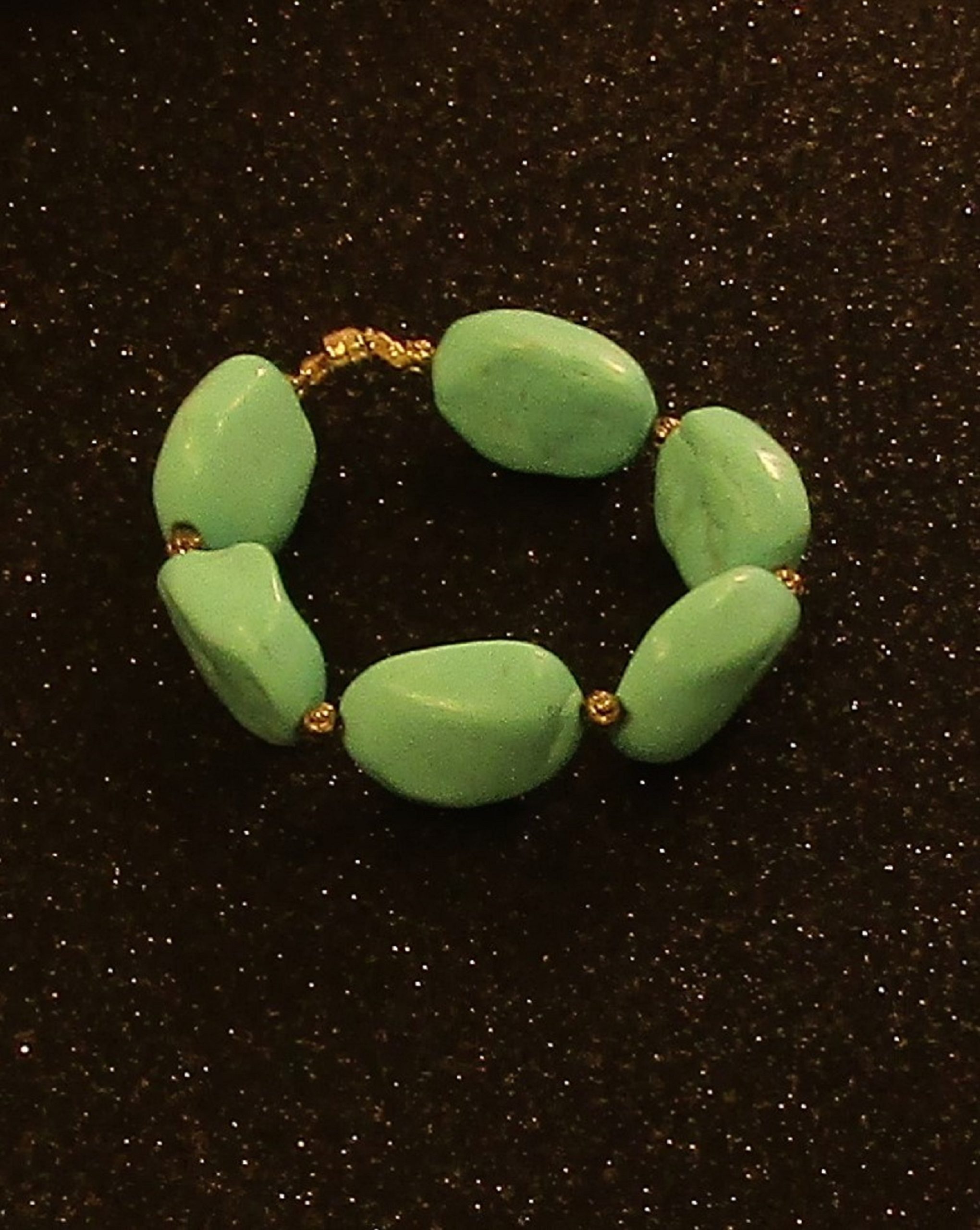 Large Green turquoise nugget bracelet