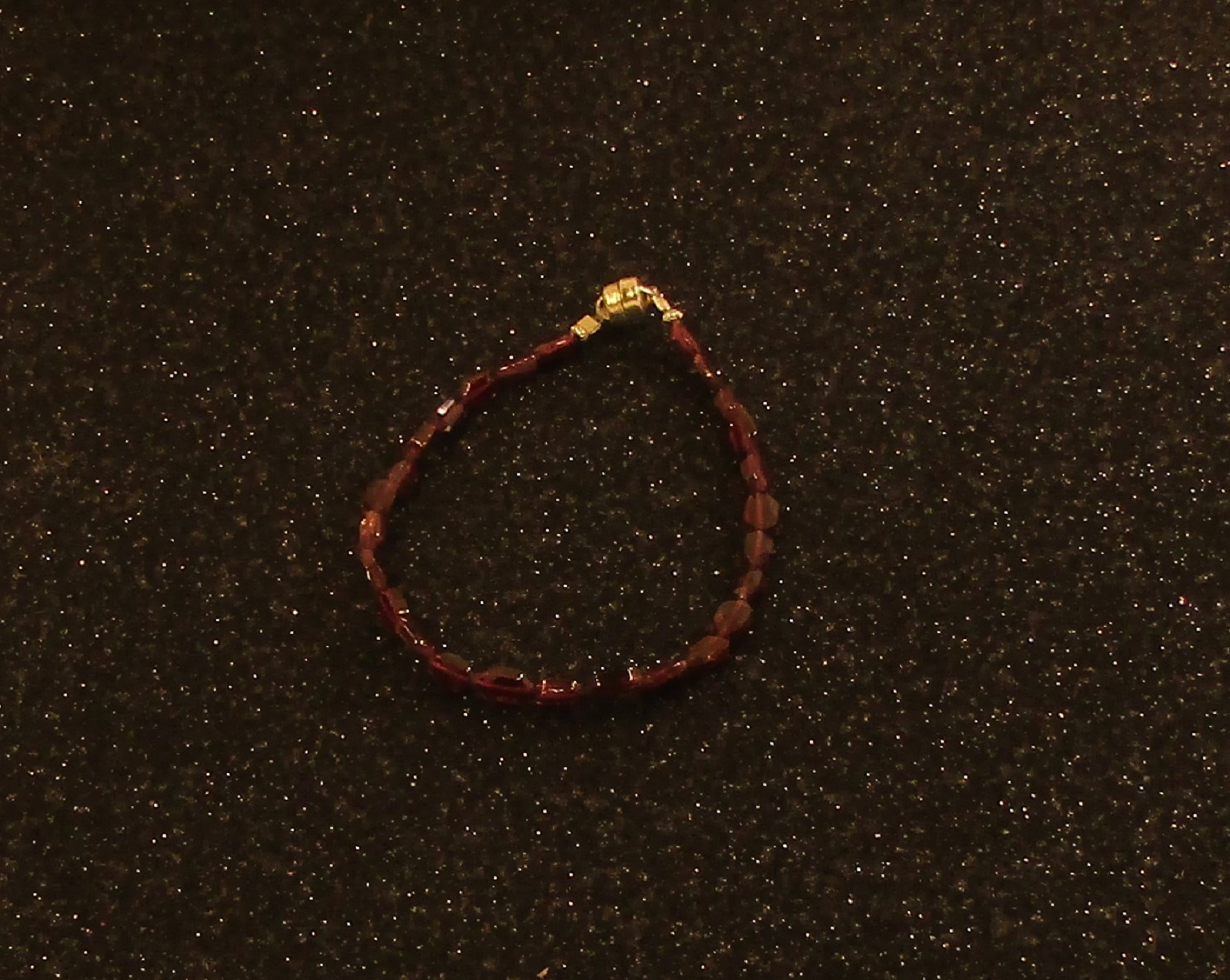 Faceted Red Garnet gemstone Bracelet with Magnetic Clasp