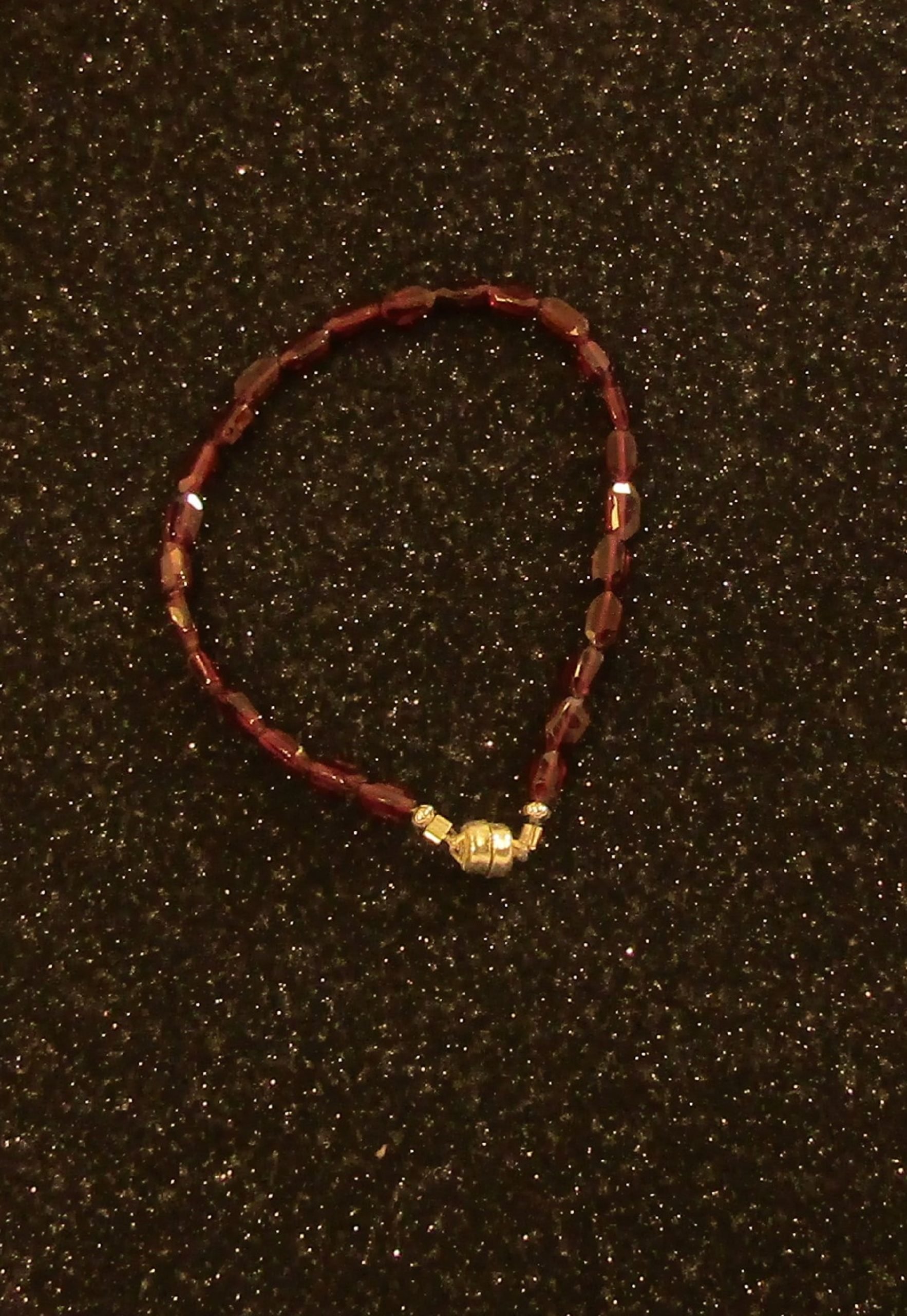 Faceted Red Garnet gemstone Bracelet with Magnetic Clasp