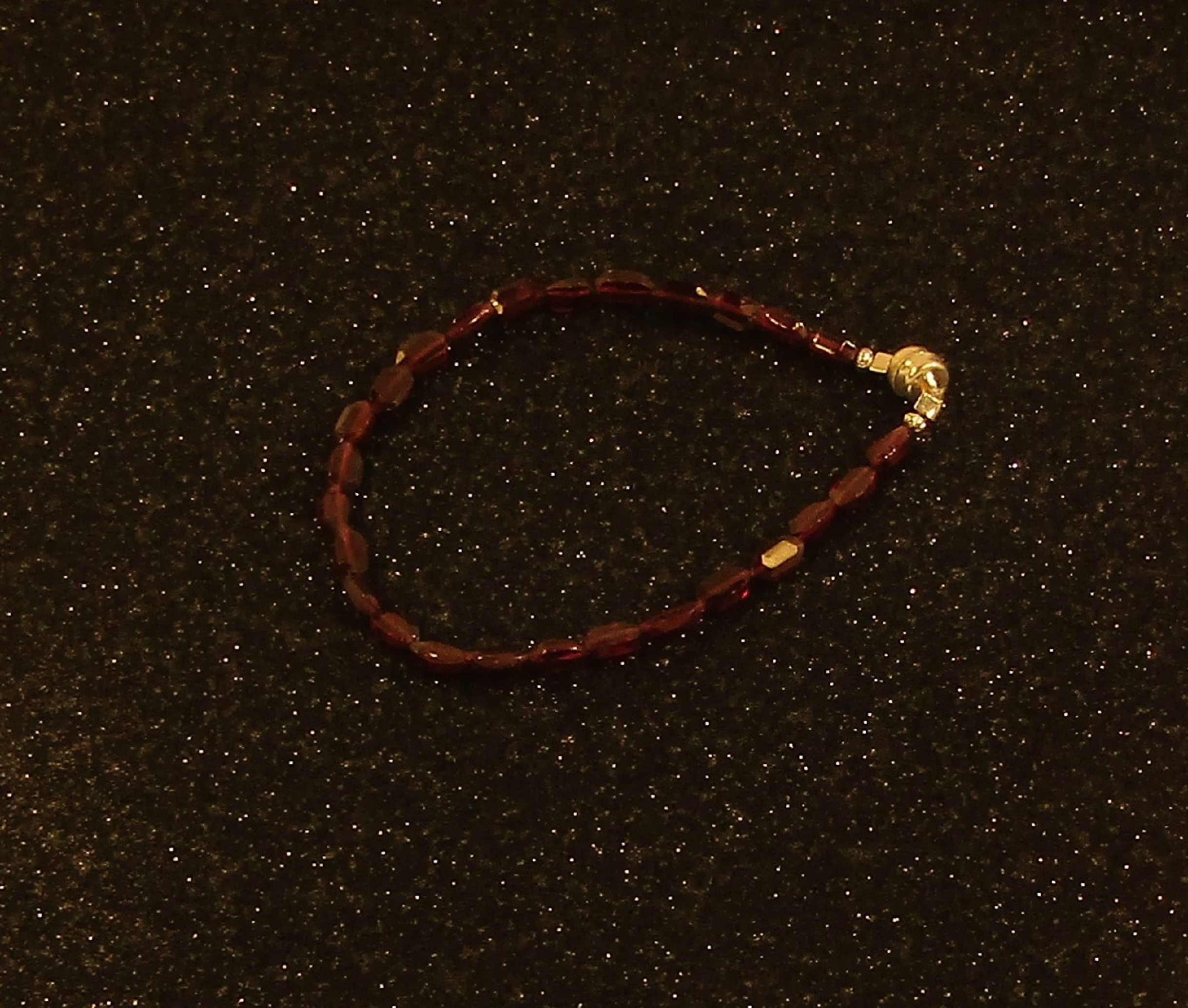 Faceted Red Garnet gemstone Bracelet with Magnetic Clasp
