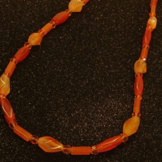 Red Aventurine and Carnelian necklace with Orange Crystals