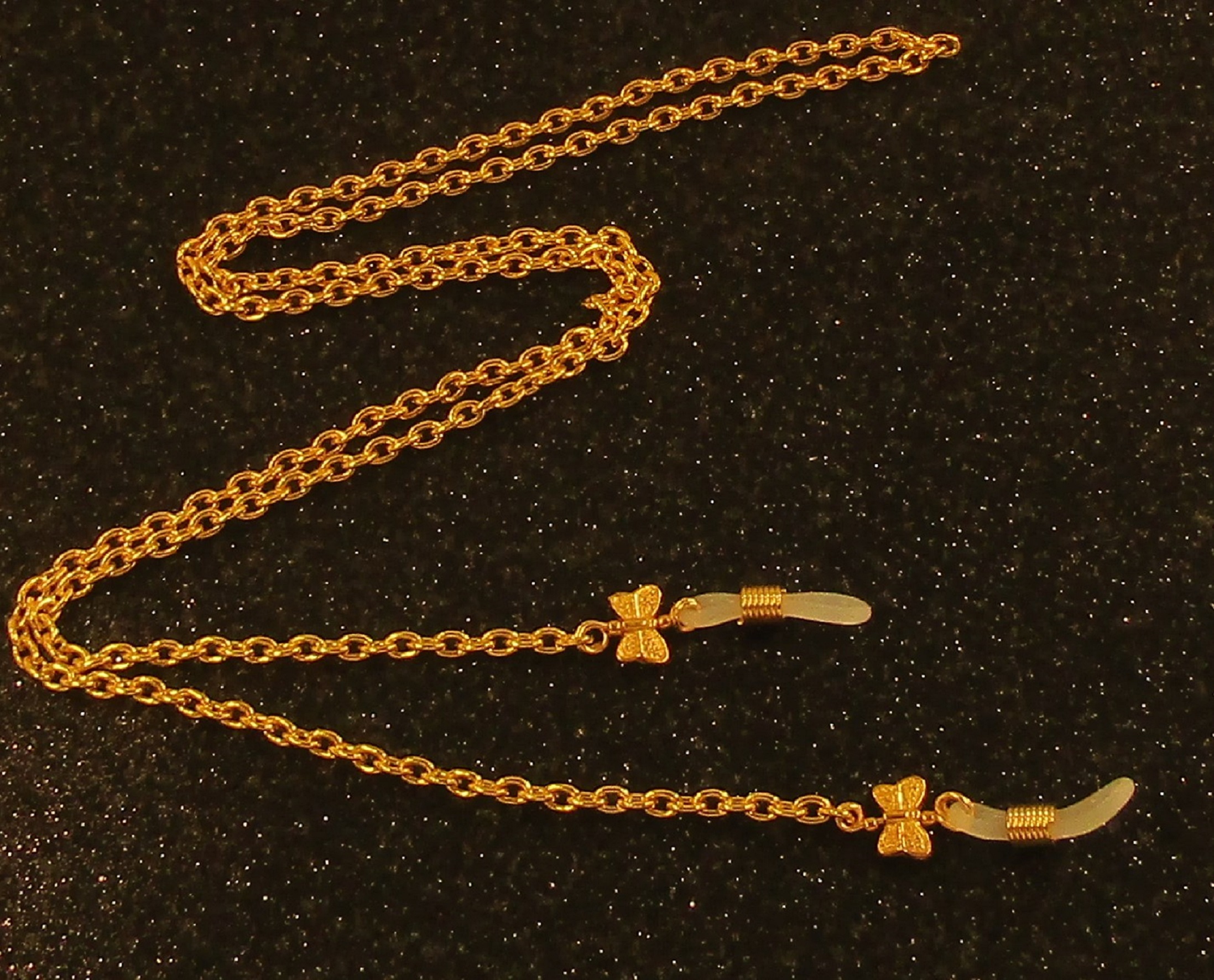 Gold Butterfly and gold chain eyeglass lanyard