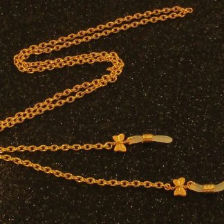 Gold butterfly and gold chain eyeglass lanyard