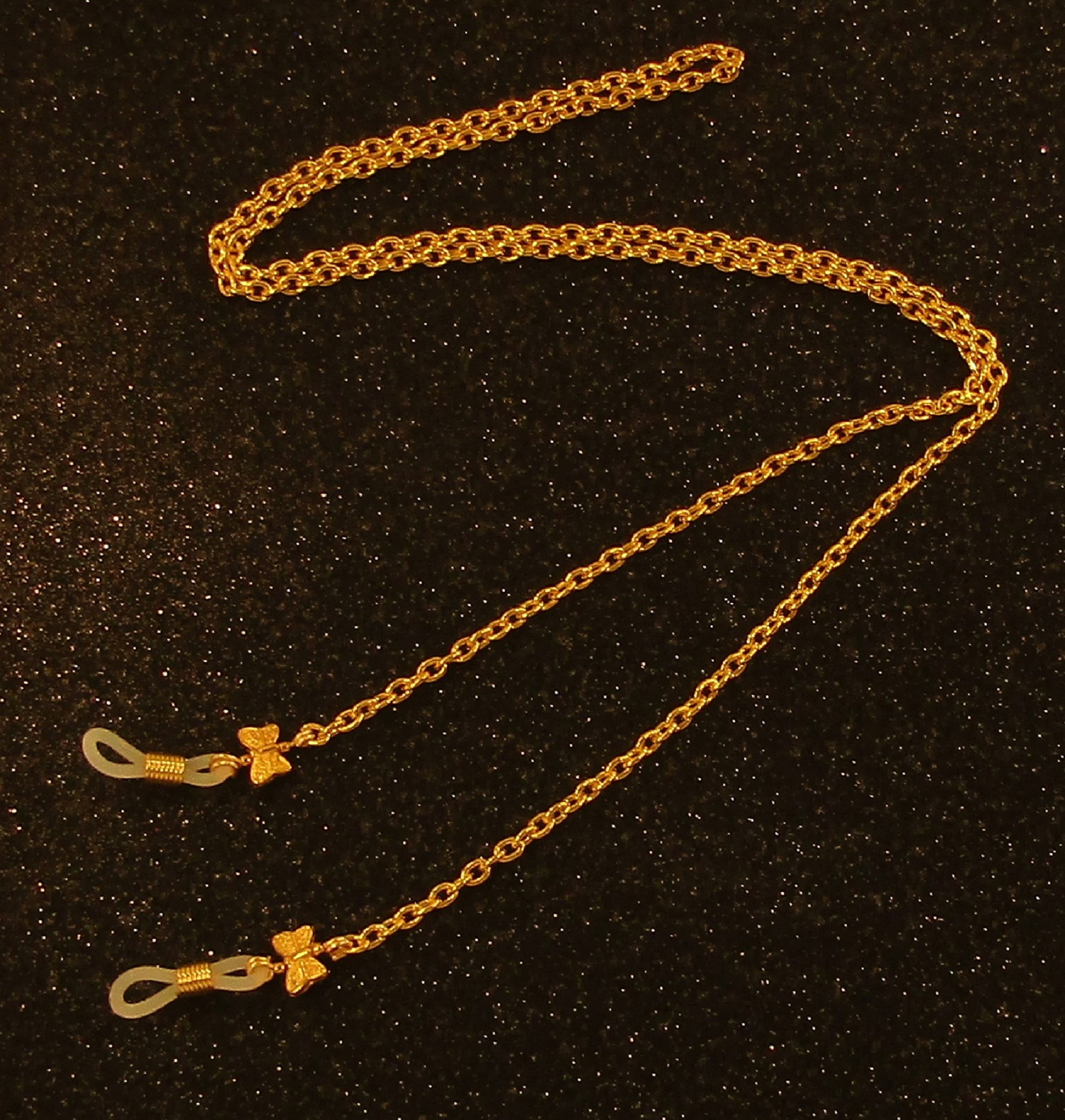 Gold Butterfly and gold chain eyeglass lanyard