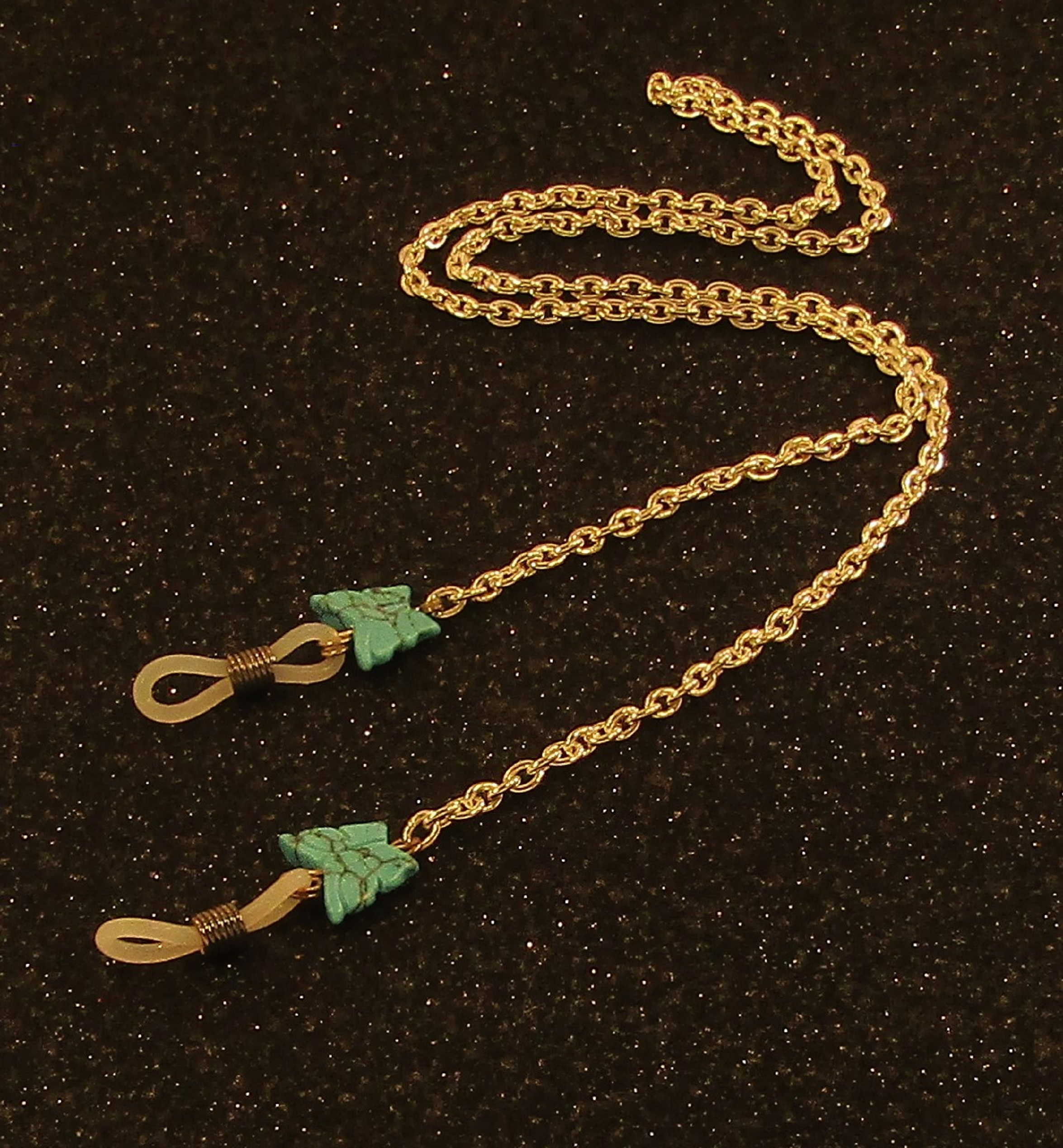 Turquoise Butterfly and Silver Chain Eyeglass Lanyard