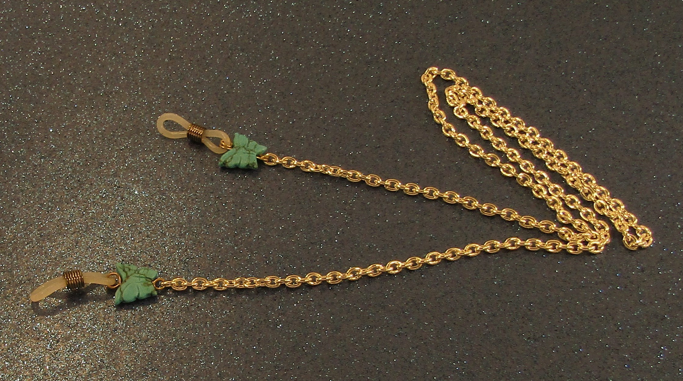Turquoise Butterfly and Silver Chain Eyeglass Lanyard