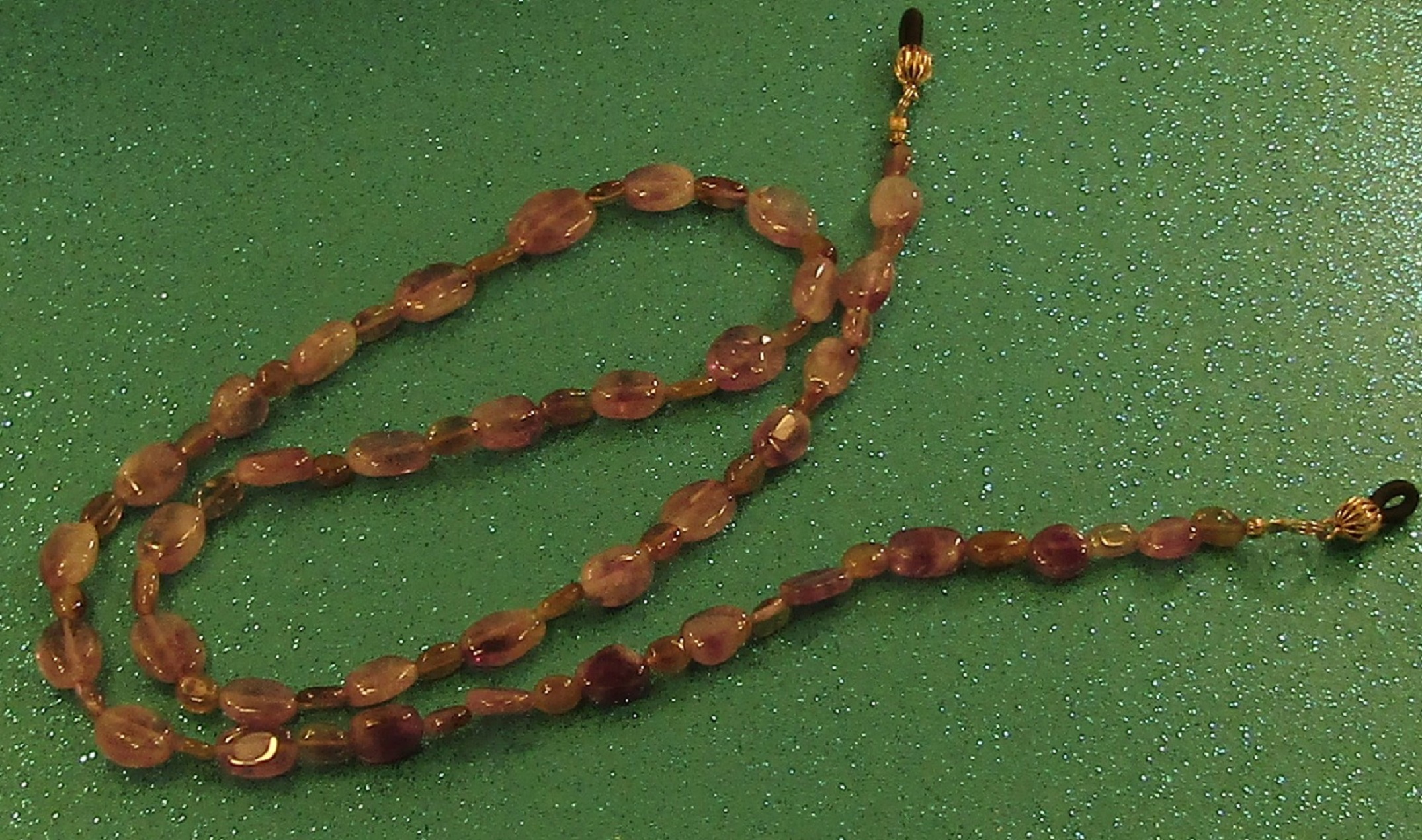 Amethyst Oval beads Eye Glass Lanyard