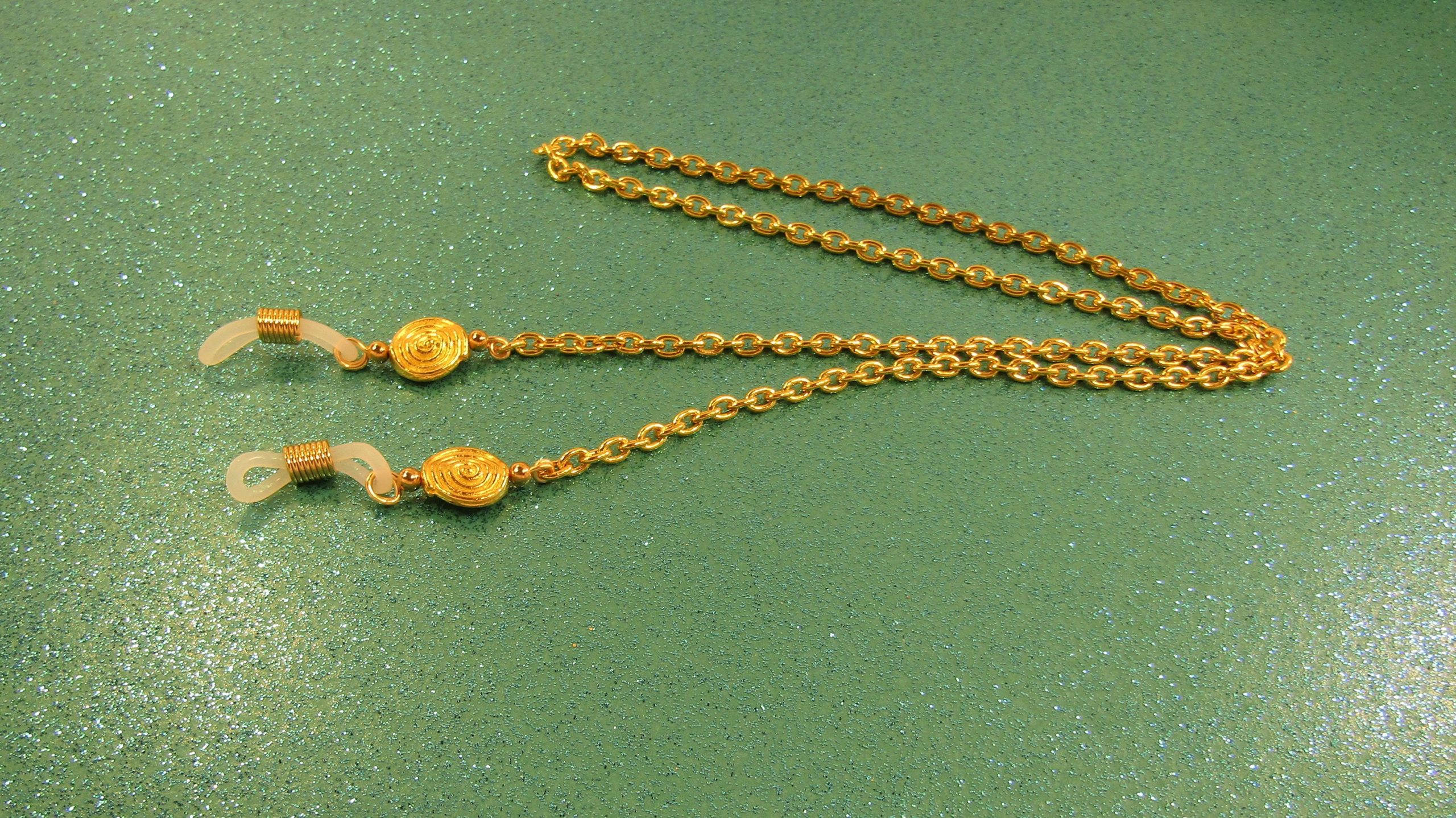 Gold Swirls with Gold Chain Eyeglass Lanyard