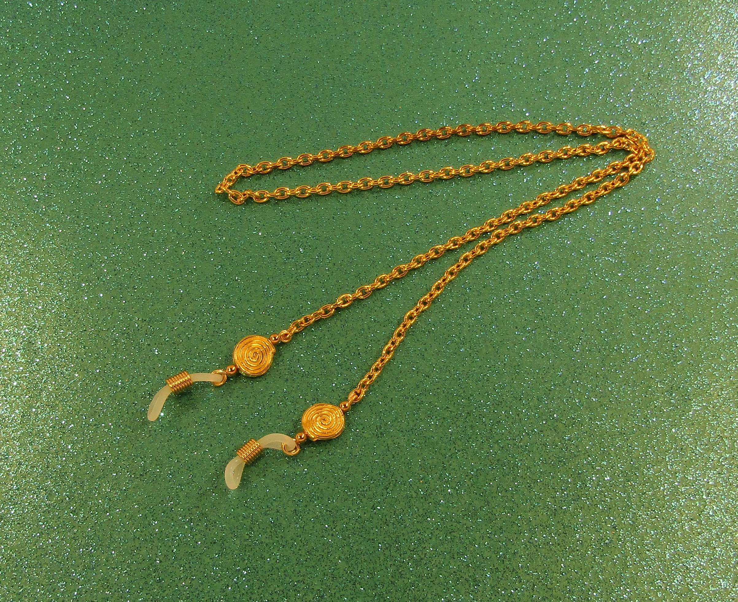 Gold Swirls with Gold Chain Eyeglass Lanyard