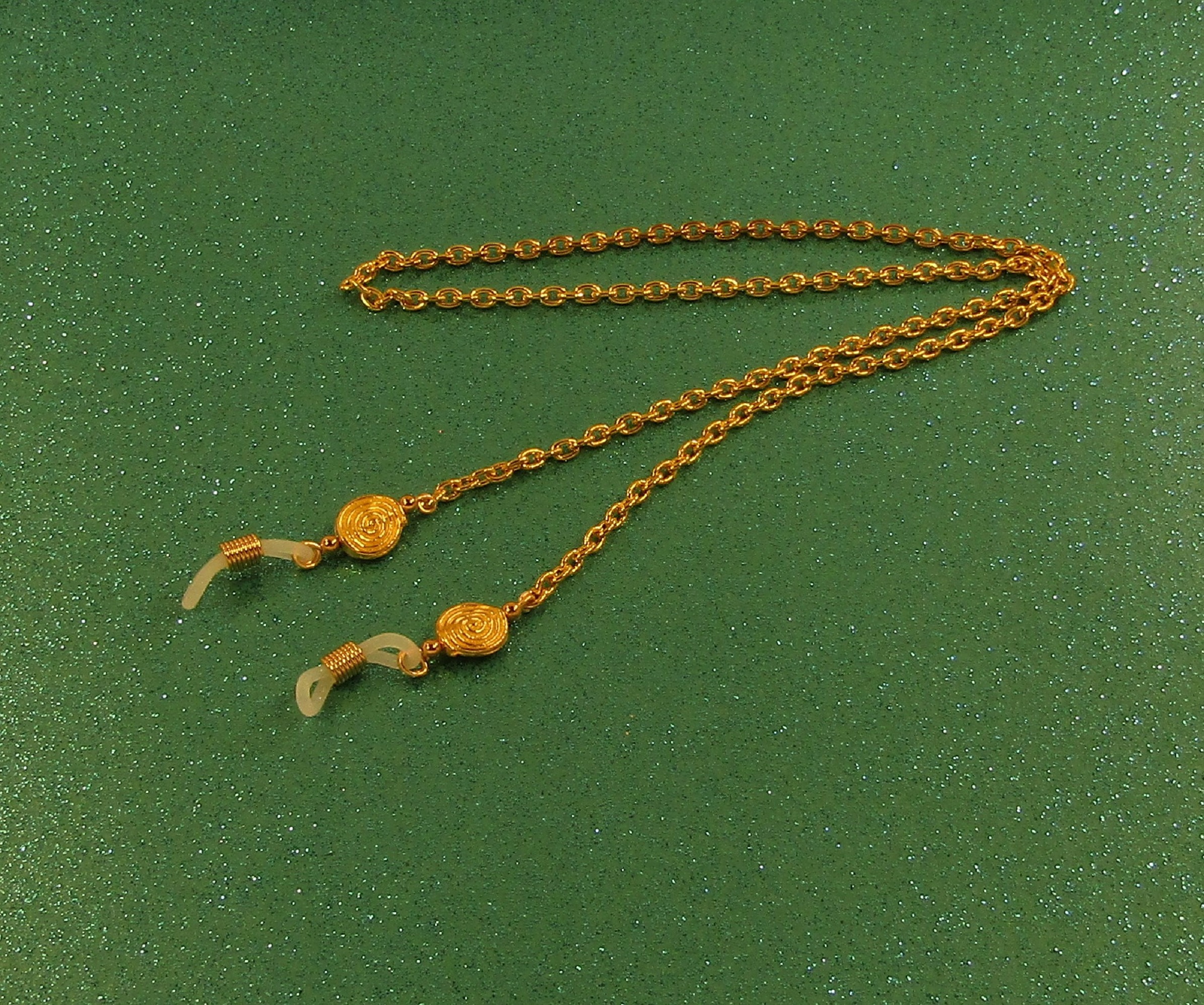 Gold Swirls with Gold Chain Eyeglass Lanyard