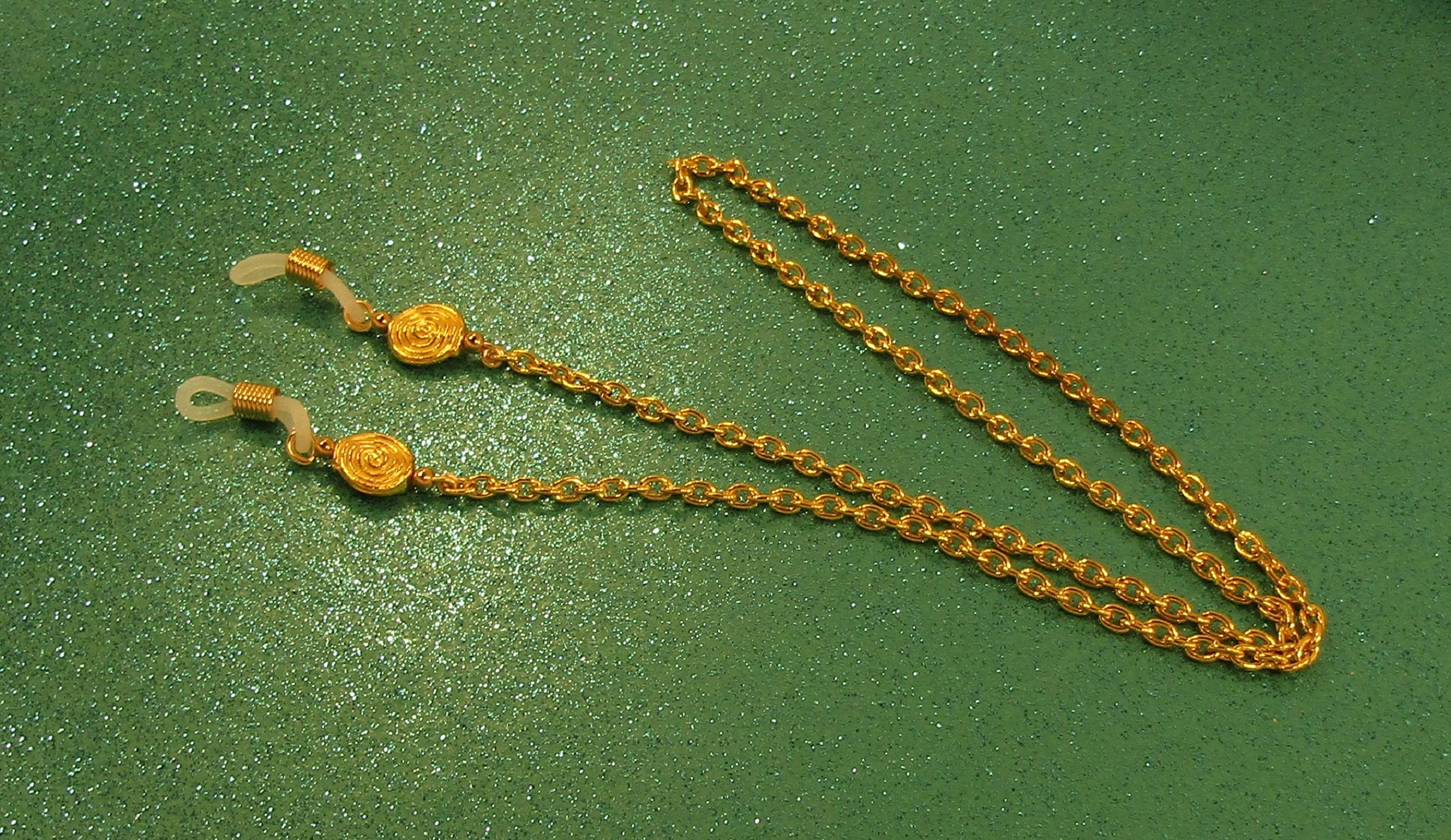 Gold Swirls with Gold Chain Eyeglass Lanyard