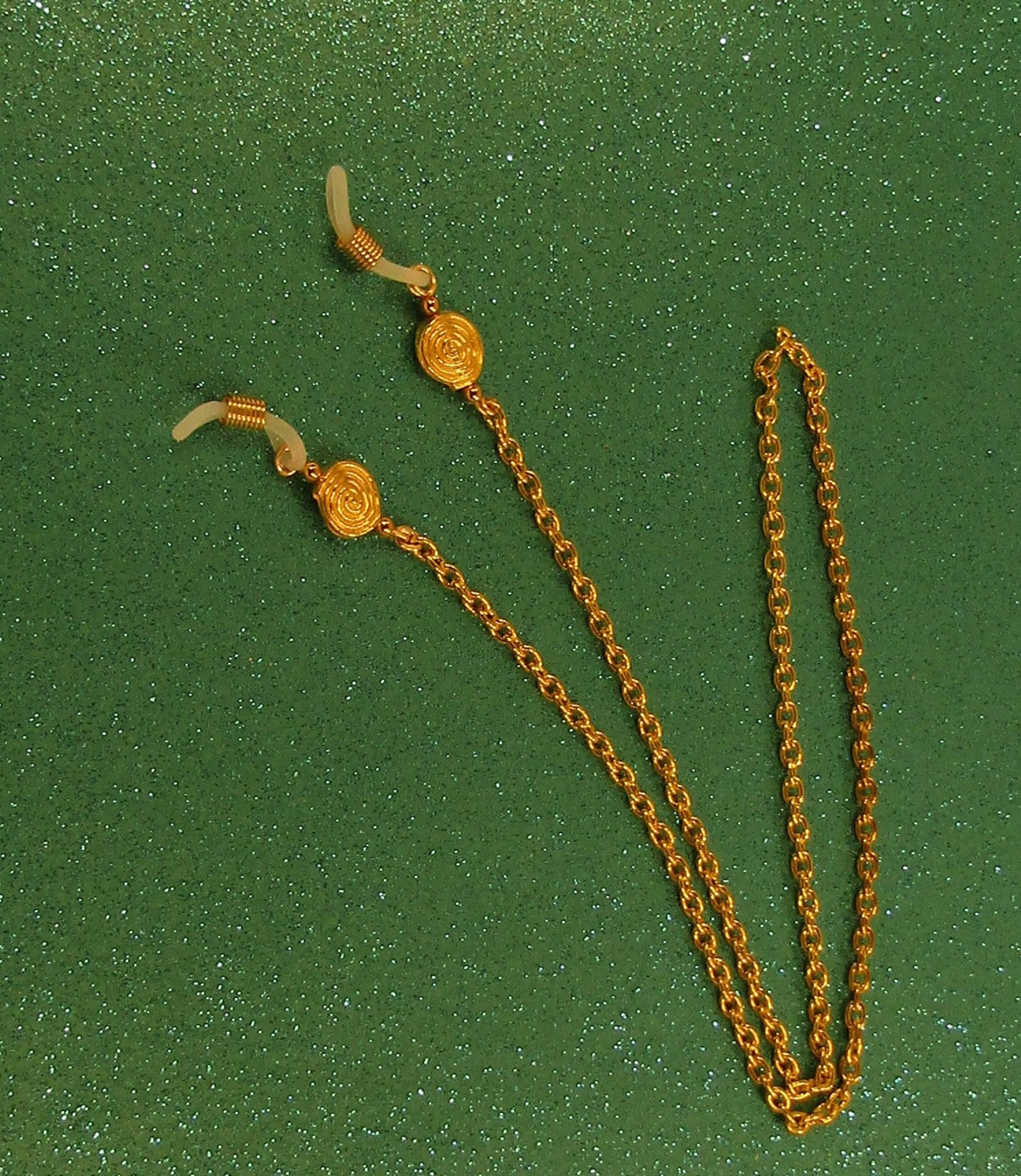 Gold Swirls with Gold Chain Eyeglass Lanyard