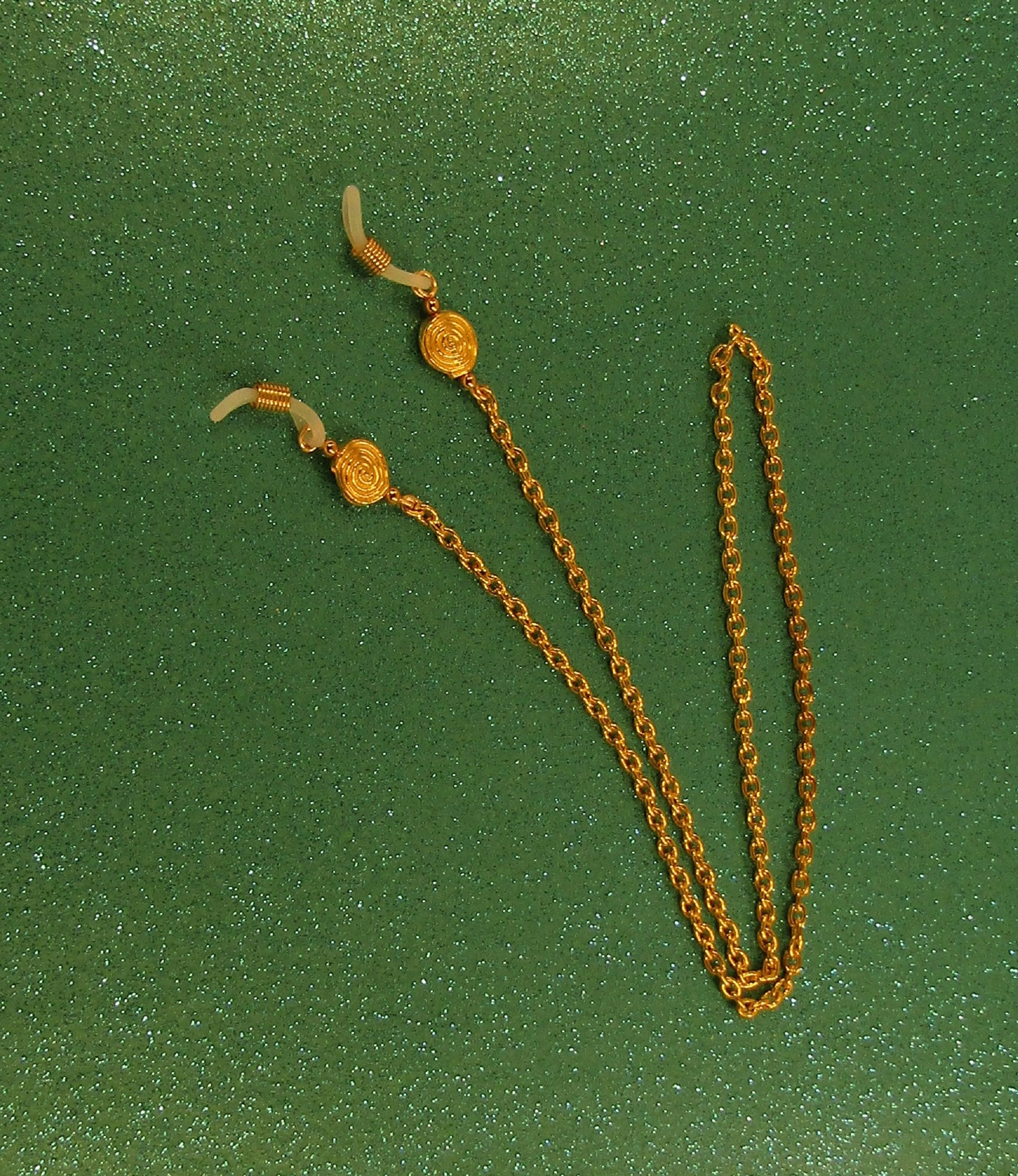 Gold Swirls with Gold Chain Eyeglass Lanyard