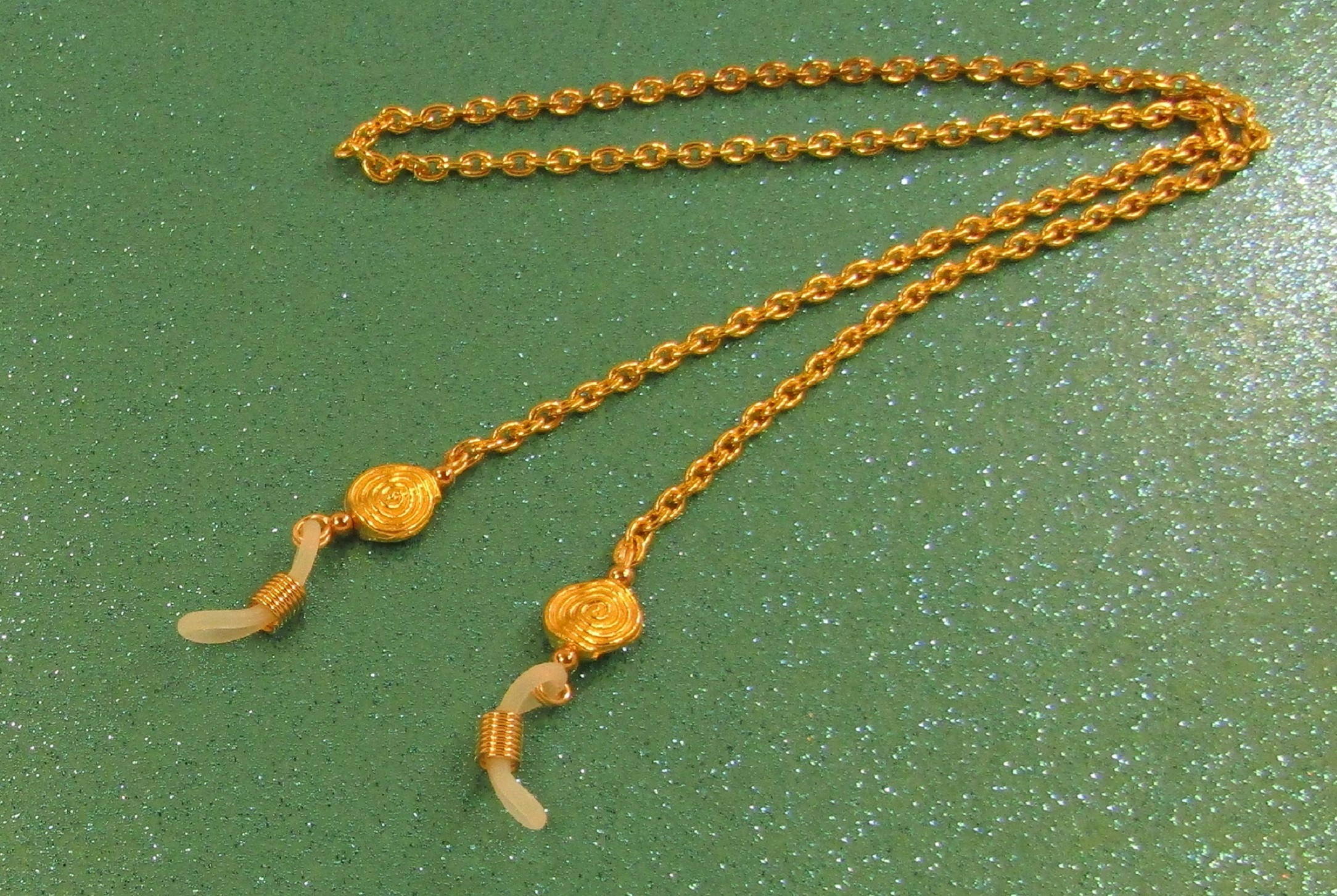 Gold Swirls and Gold Chain eyeglass lanyard