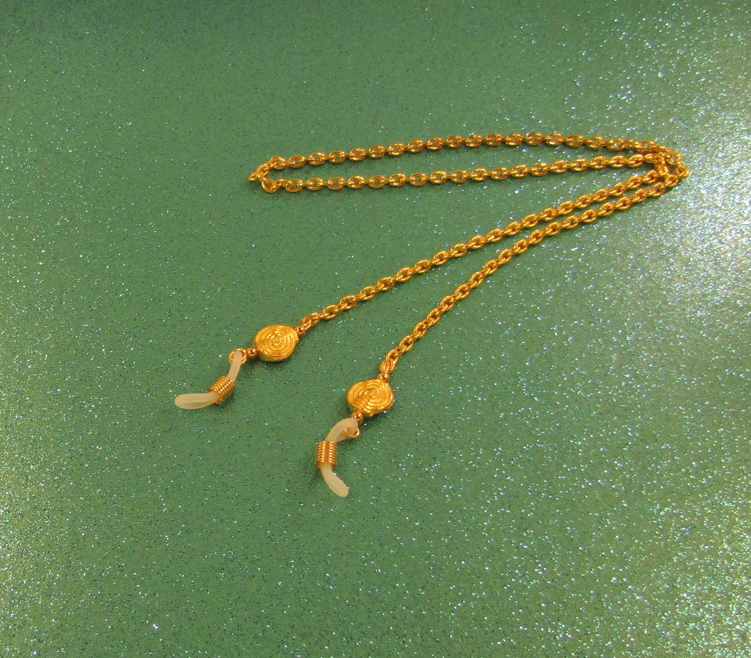 Gold Swirls with Gold Chain Eyeglass Lanyard