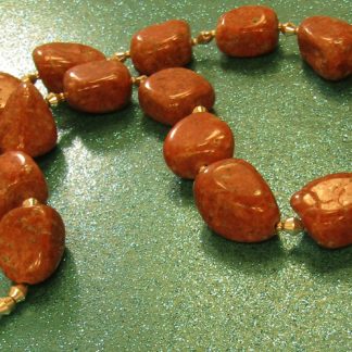 Red Jasper Nuggets and Silver Necklace