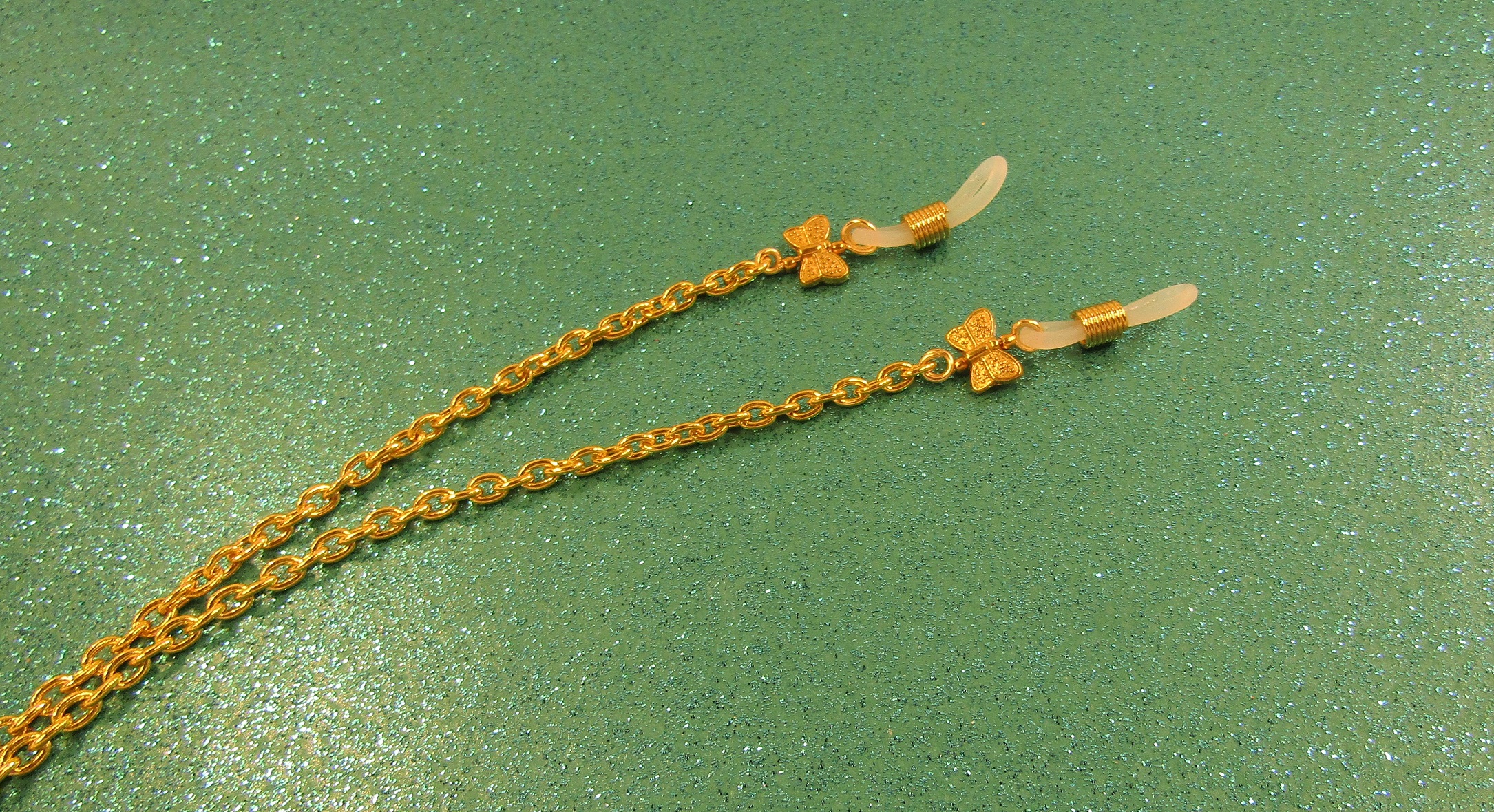 Gold Butterfly and gold chain eyeglass lanyard