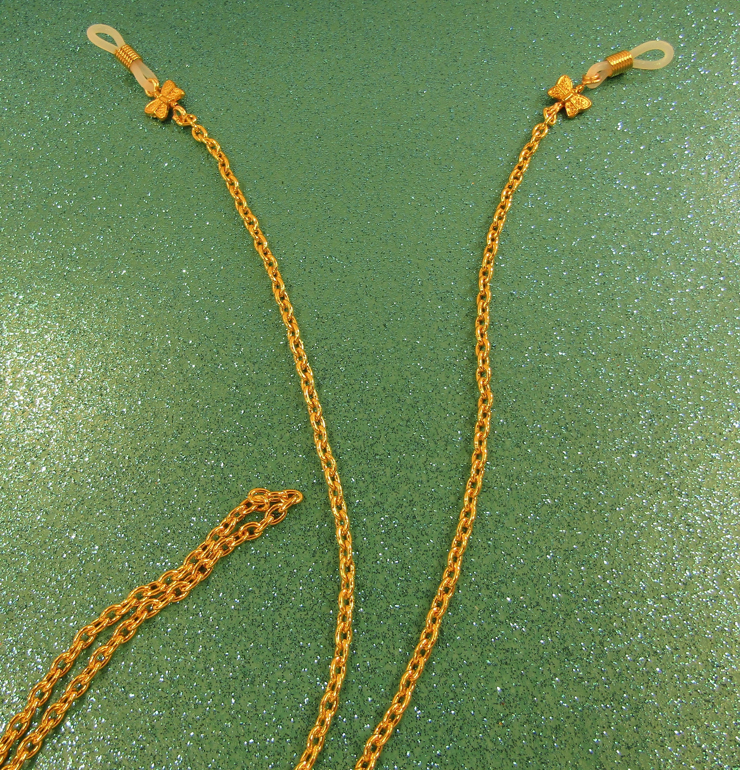 Gold Butterfly and gold chain eyeglass lanyard