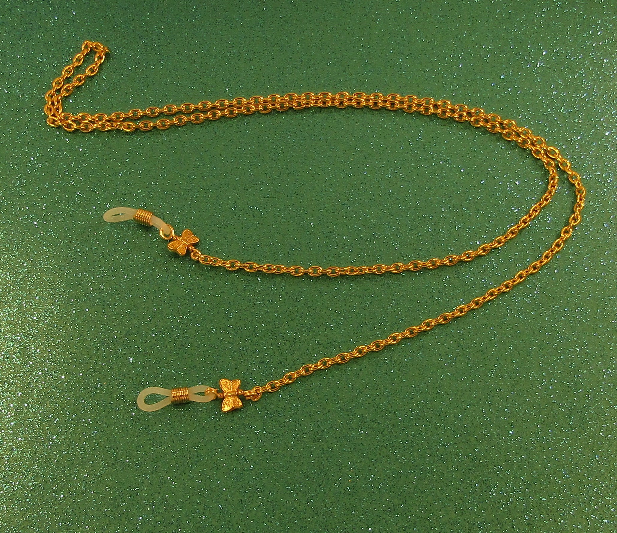 Gold Butterfly and gold chain eyeglass lanyard