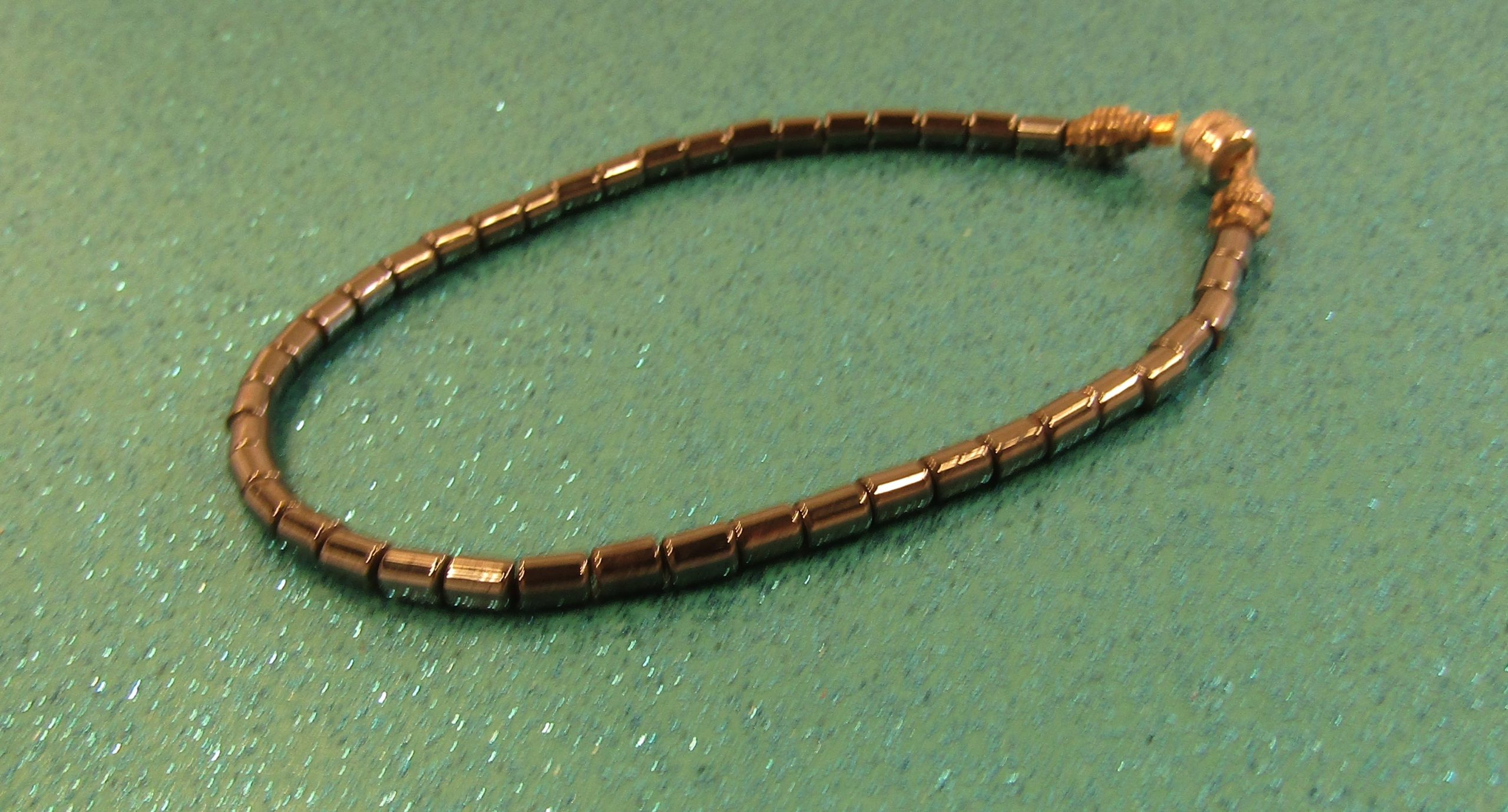 Black Hemalyke and Silver Beads Bracelet with Magnetic Clasp