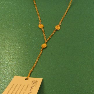 Gold swirling gold chain badge holder necklace